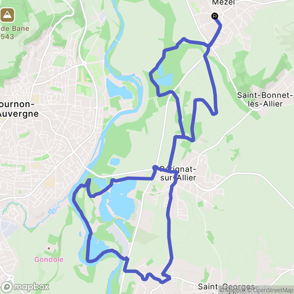 Mur-sur-Allier : carte du parcours de randonnée - France