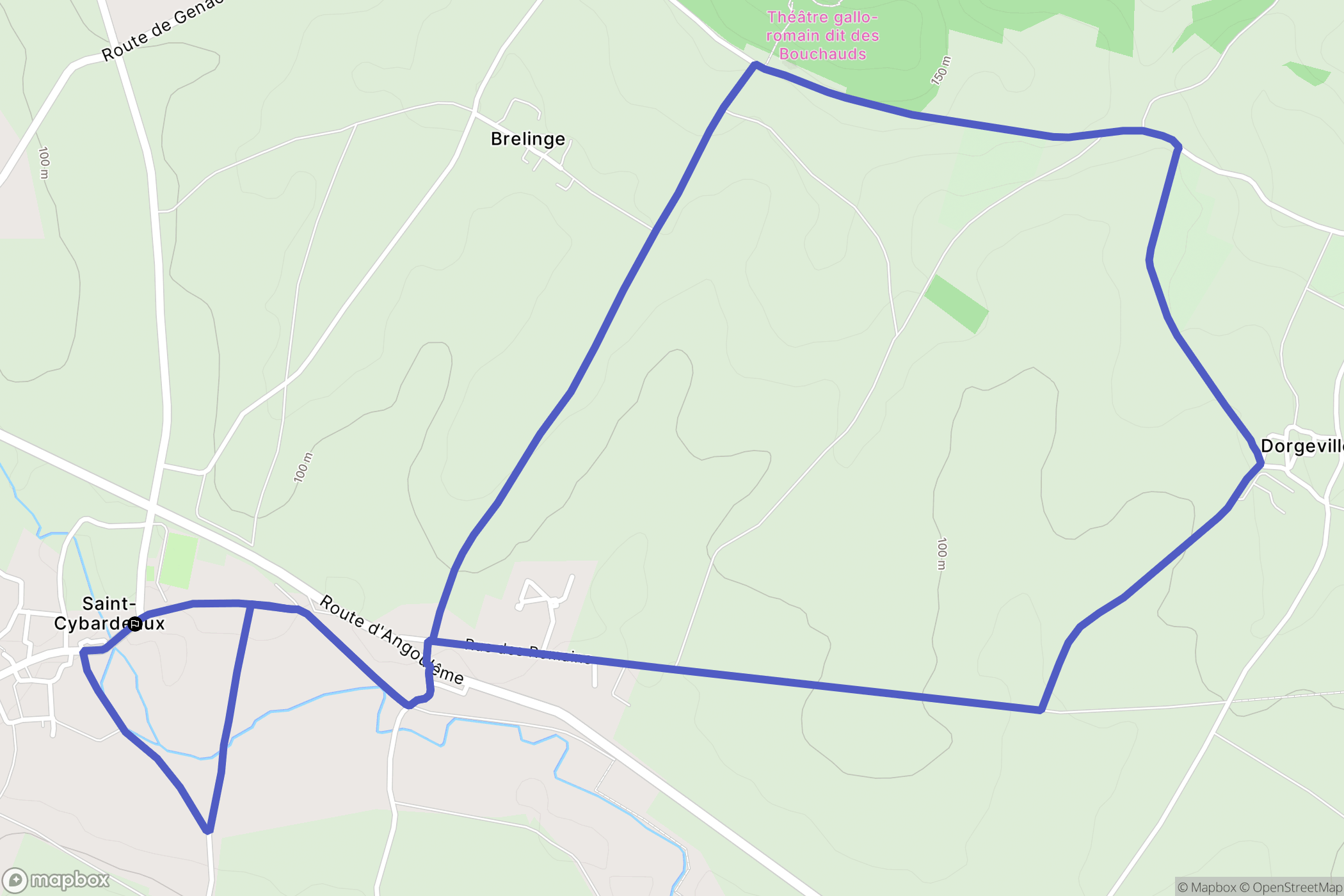 Saint-Cybardeaux : carte du parcours de randonnée - France