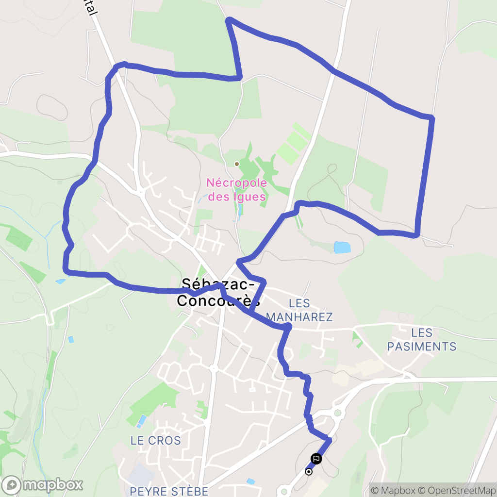 Onet-le-Château : carte du parcours de randonnée - France