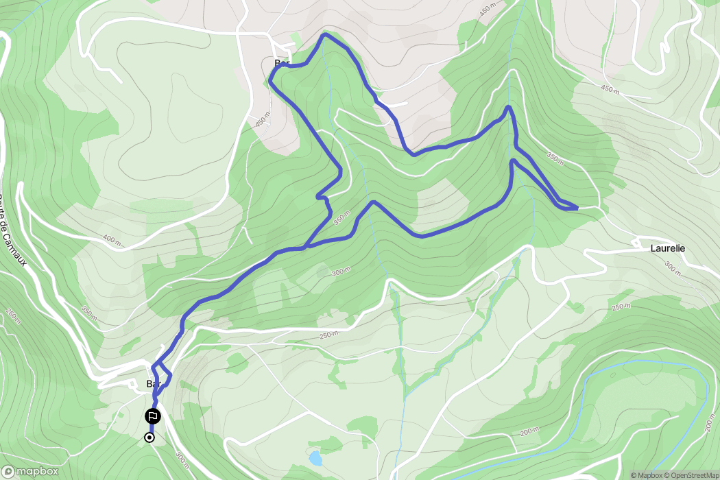 Bor-et-Bar : carte du parcours de randonnée - France