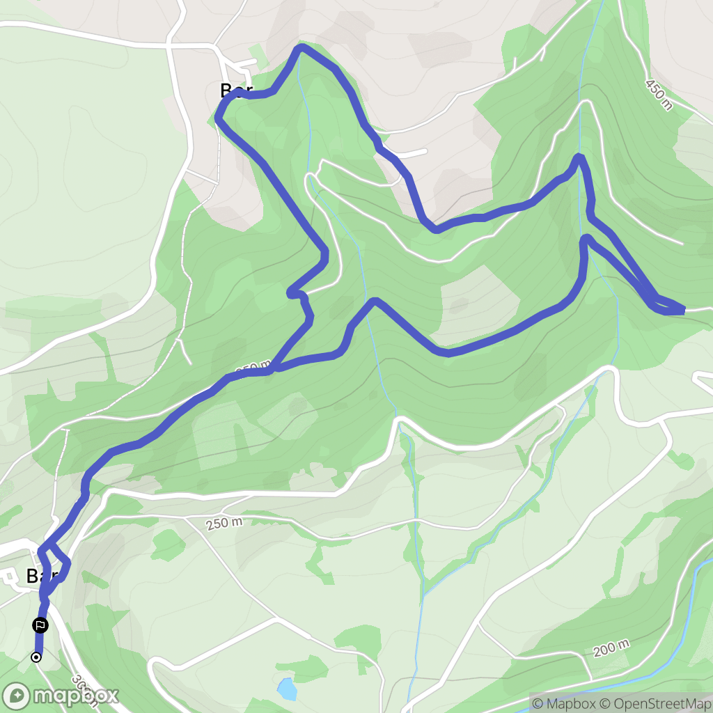 Bor-et-Bar : carte du parcours de randonnée - France