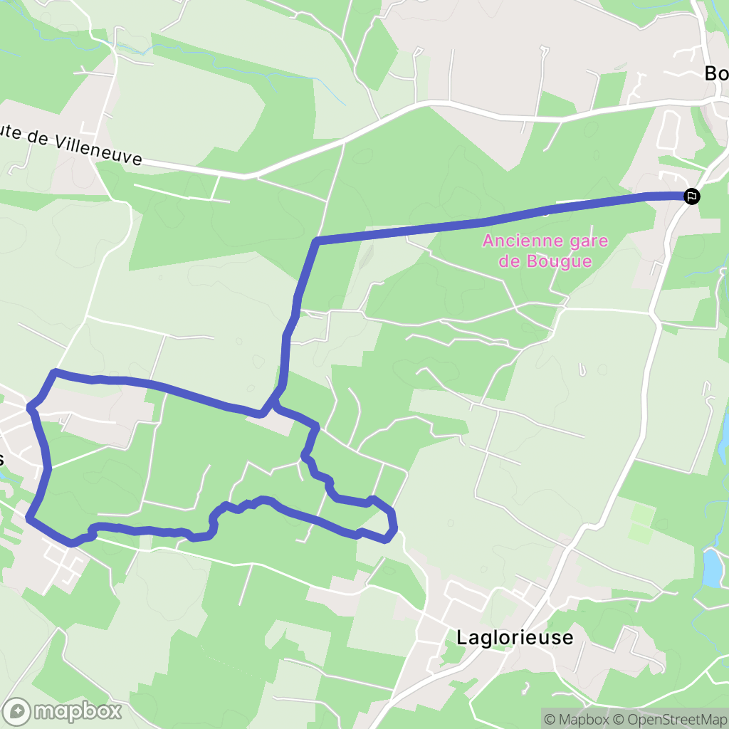 Bougue : carte du parcours de randonnée - France