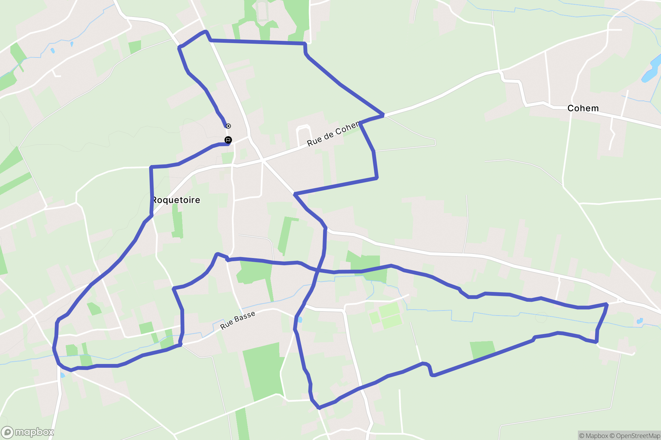 Roquetoire : carte du parcours de randonnée - France