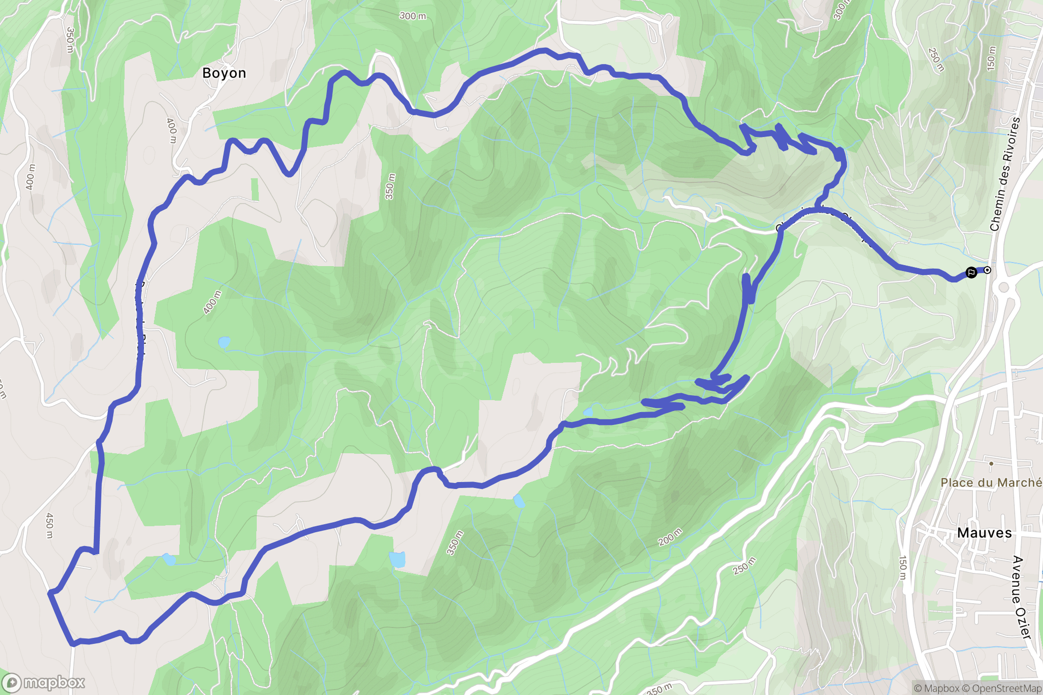 Tournon-sur-Rhône : carte du parcours de randonnée - France