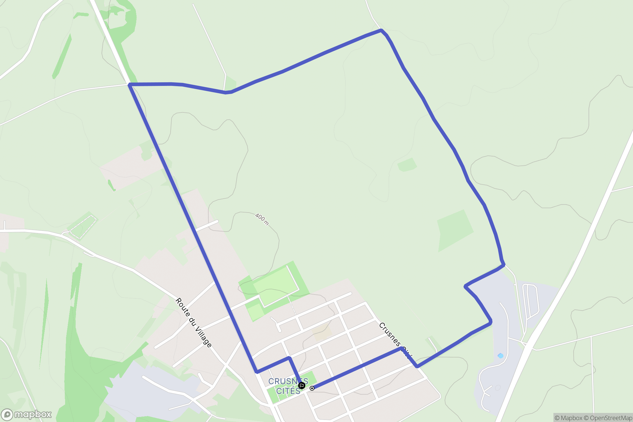 Crusnes : carte du parcours de randonnée - France