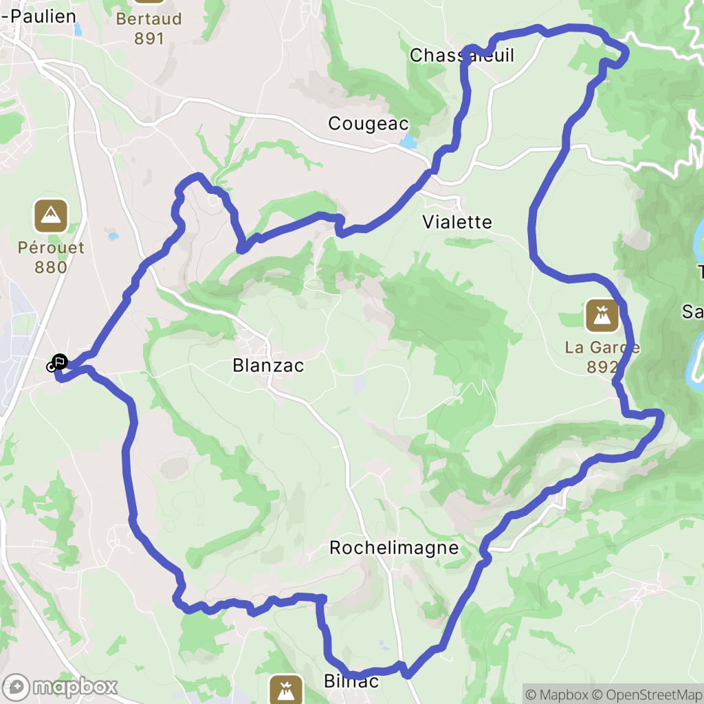Saint-Paulien : carte du parcours de randonnée - France
