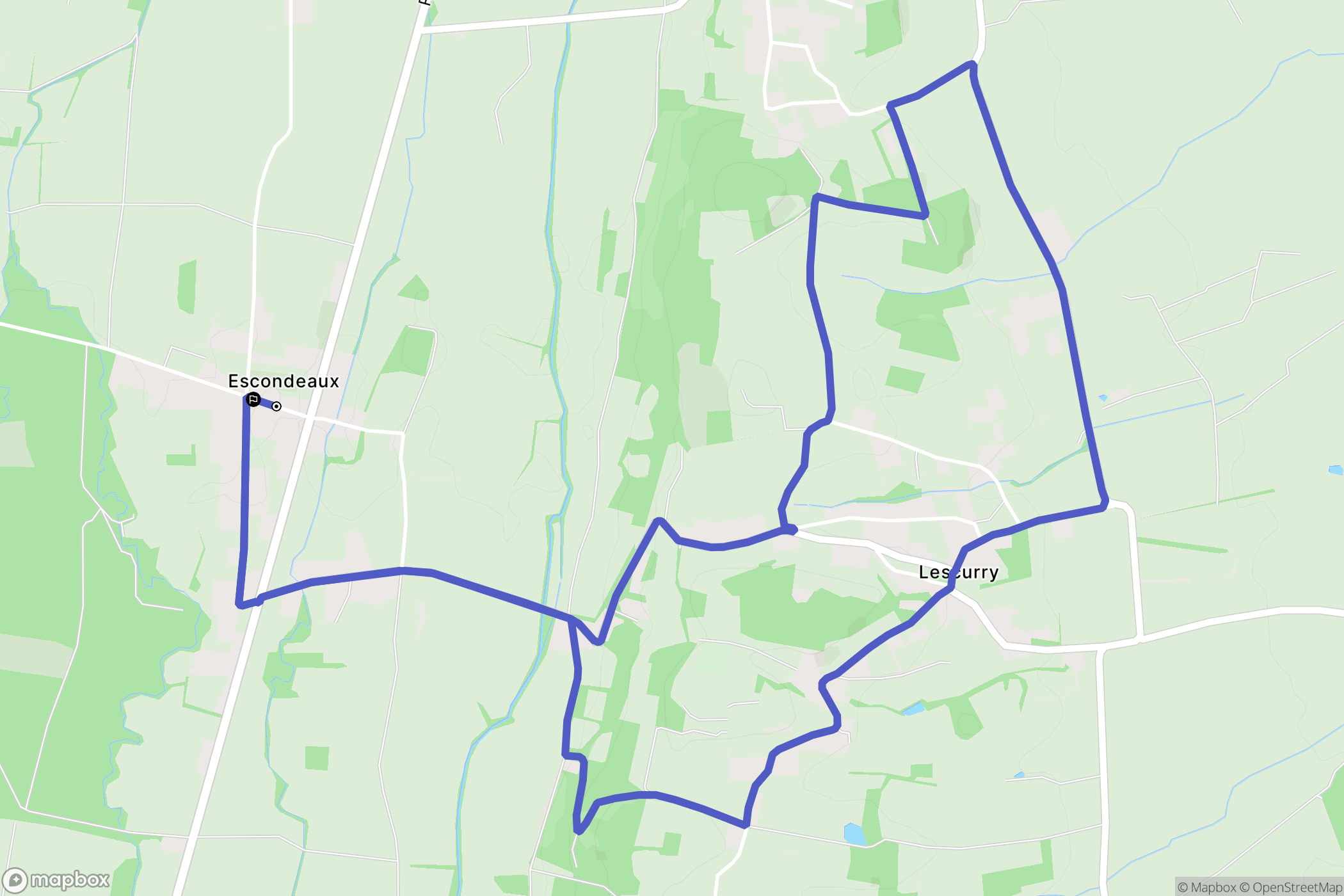 Escondeaux : carte du parcours de randonnée - France