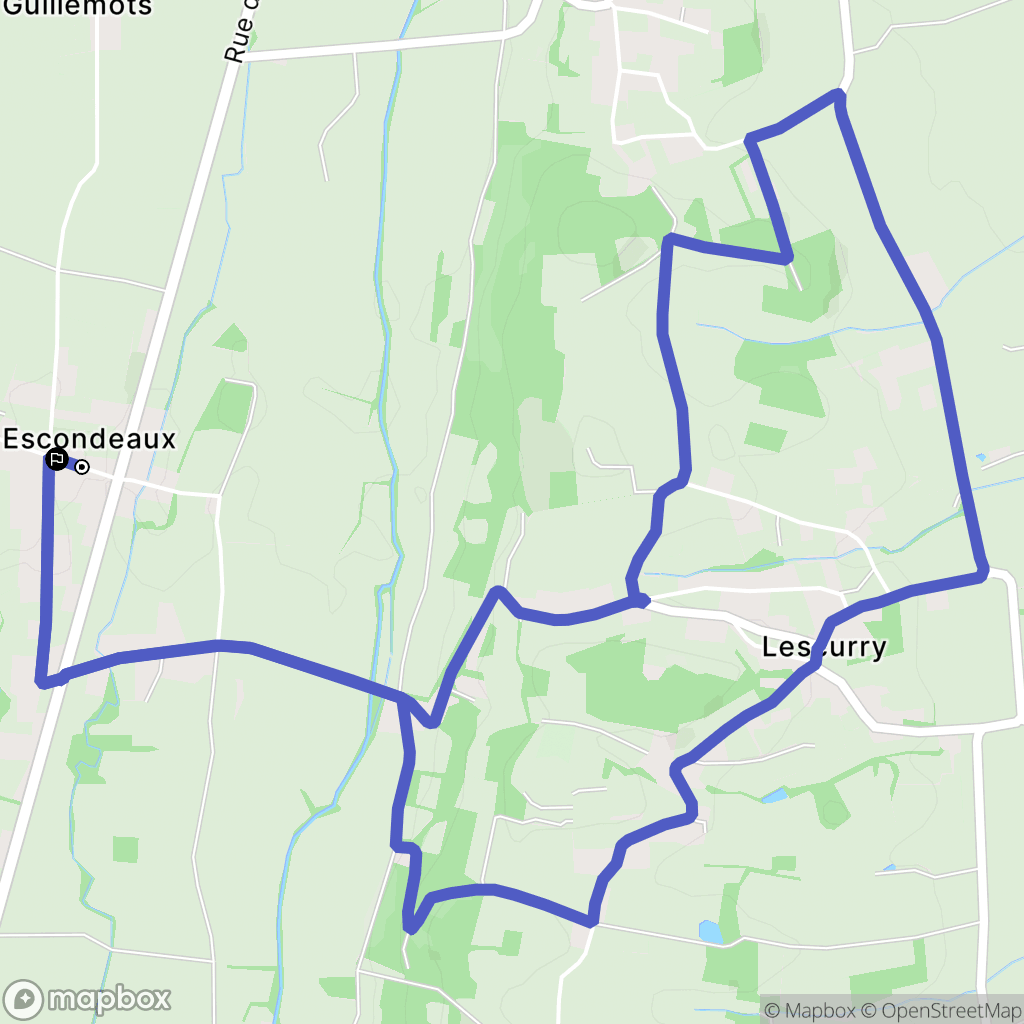 Escondeaux : carte du parcours de randonnée - France