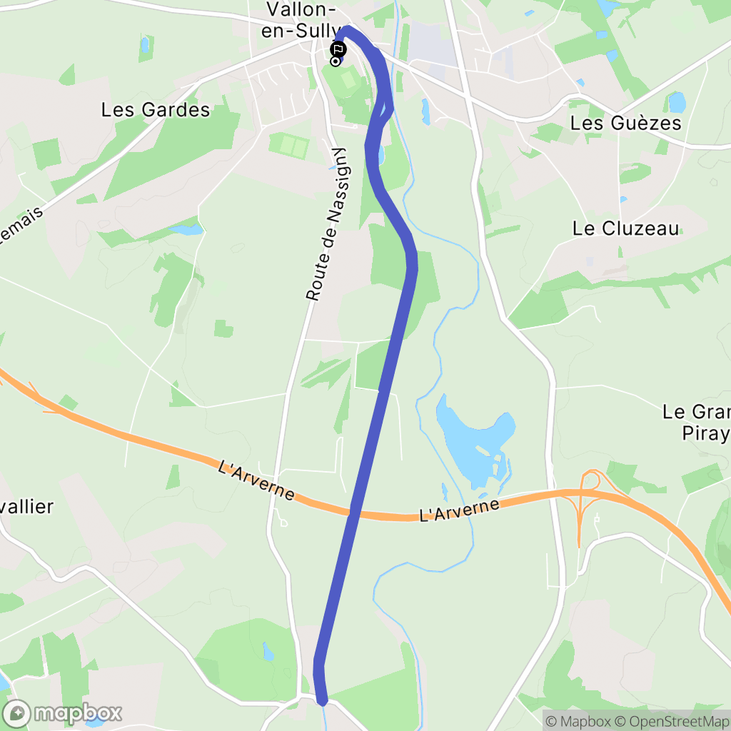 Vallon-en-Sully : carte du parcours de randonnée - France