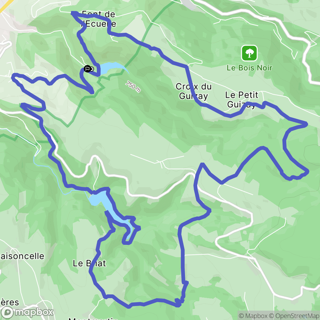 La Ricamarie : carte du parcours de randonnée - France