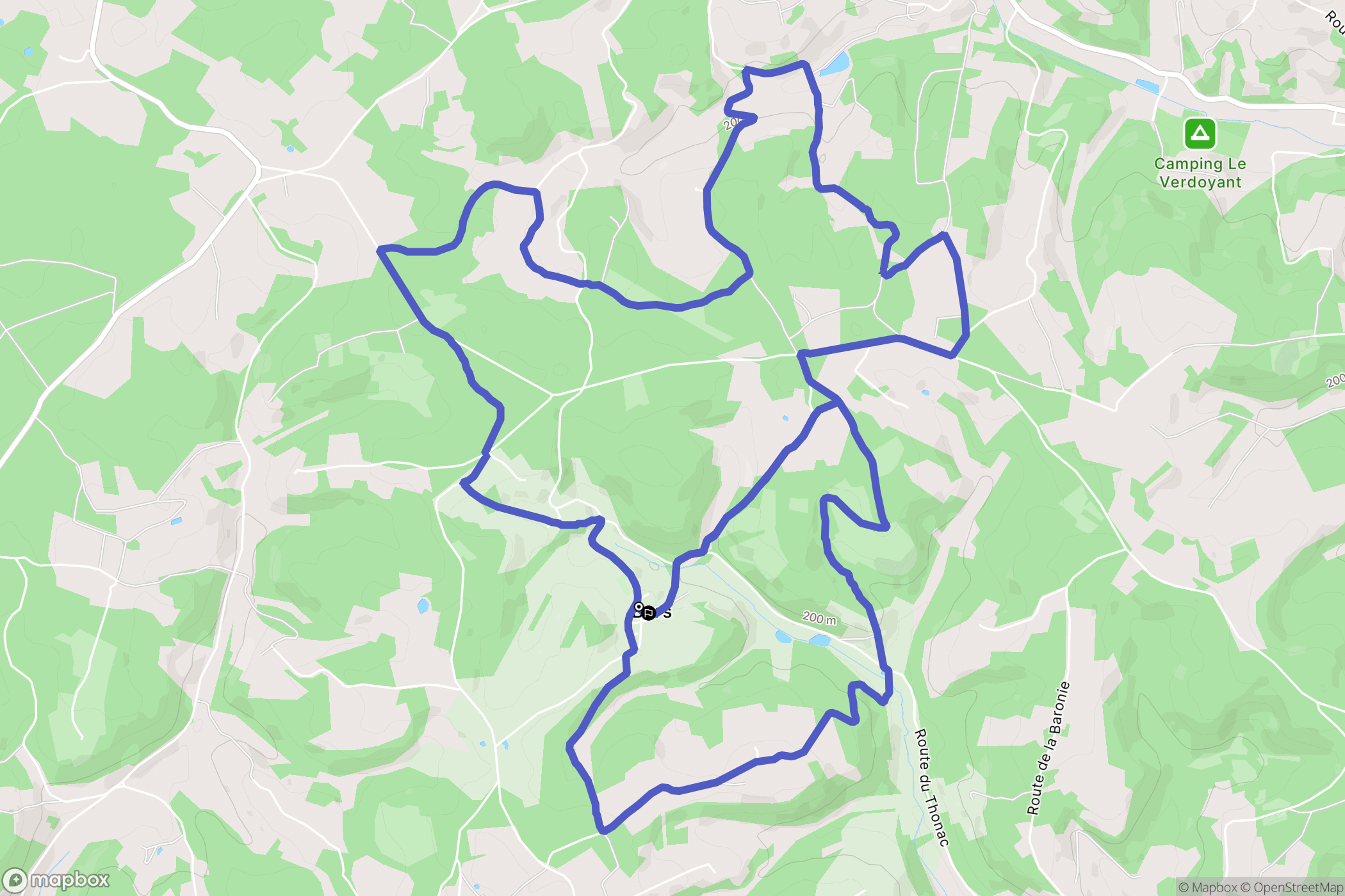 Bars : carte du parcours de randonnée - France