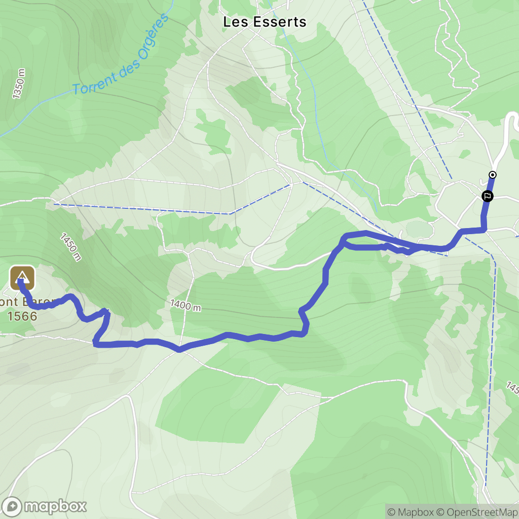 Bernex : carte du parcours de randonnée - France