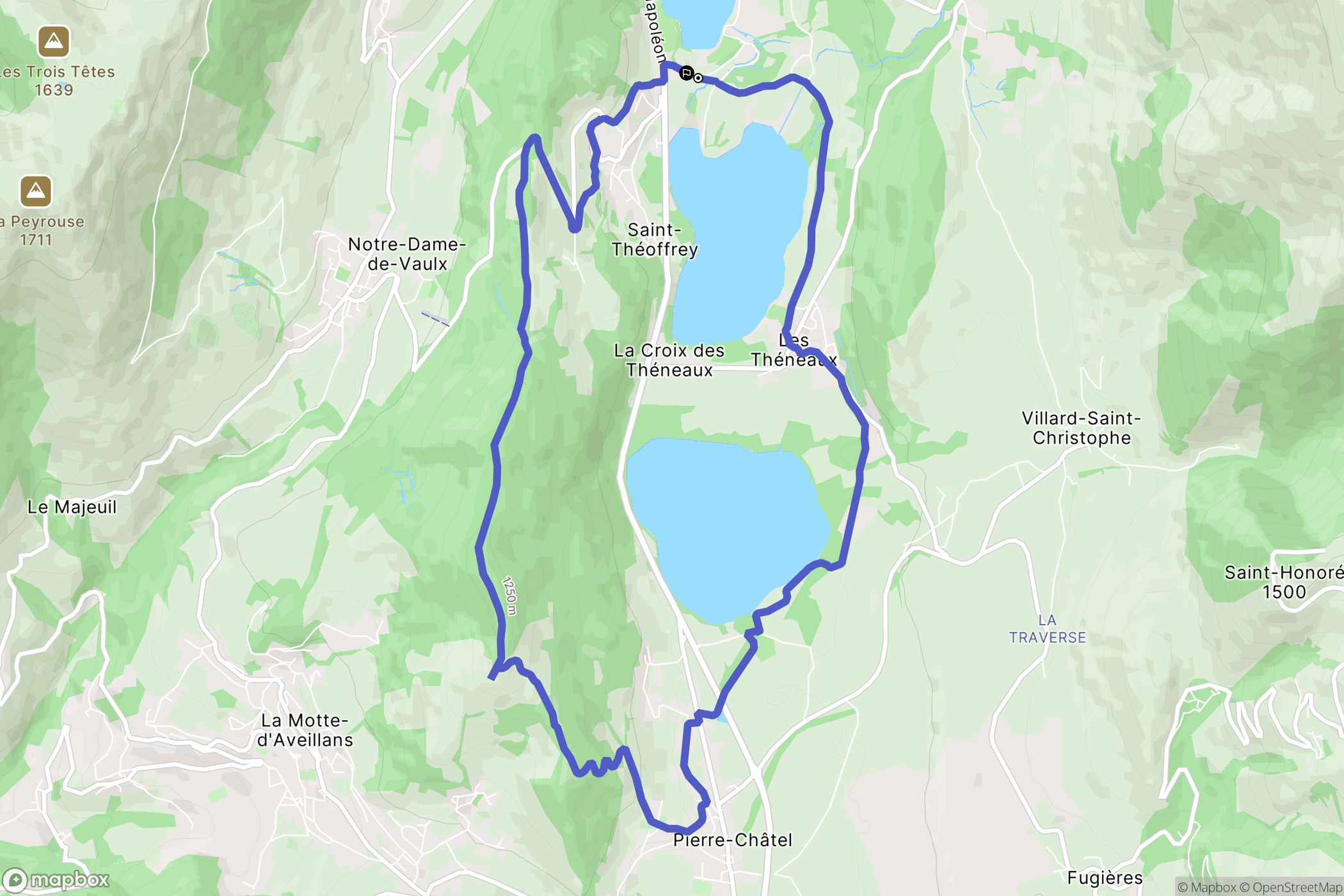 Saint-Théoffrey : carte du parcours de randonnée - France