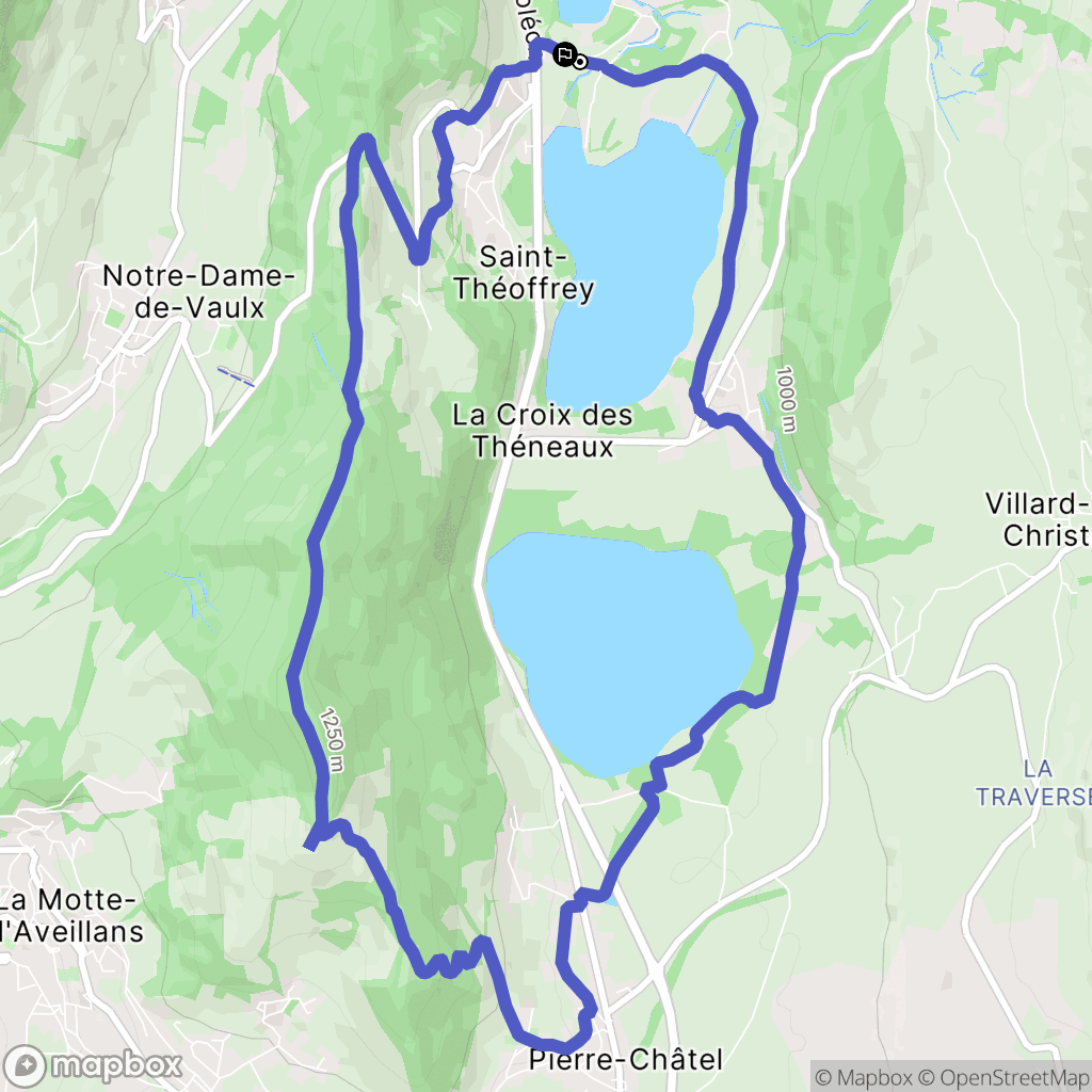 Saint-Théoffrey : carte du parcours de randonnée - France