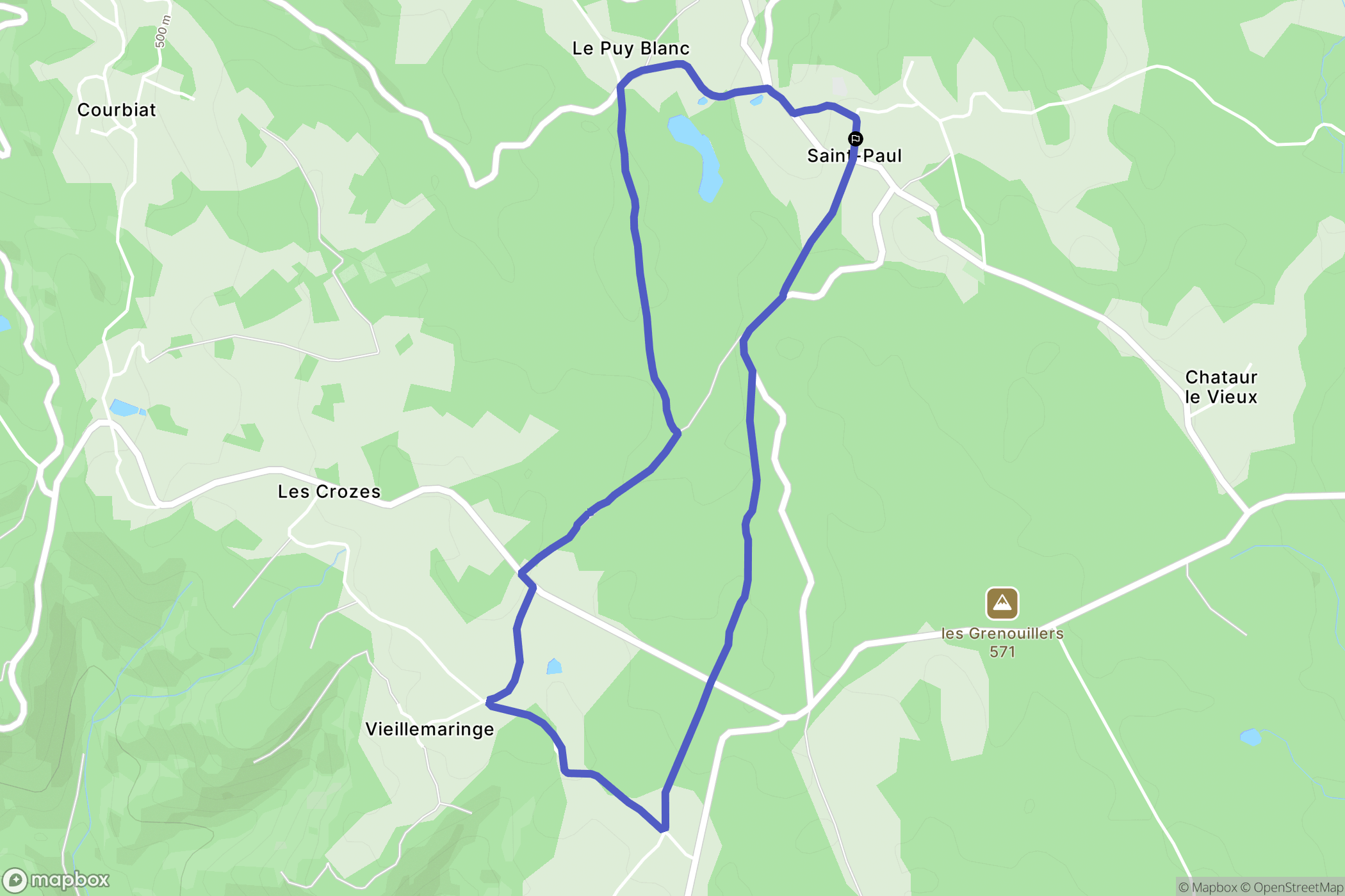 Saint-Paul : carte du parcours de randonnée - France