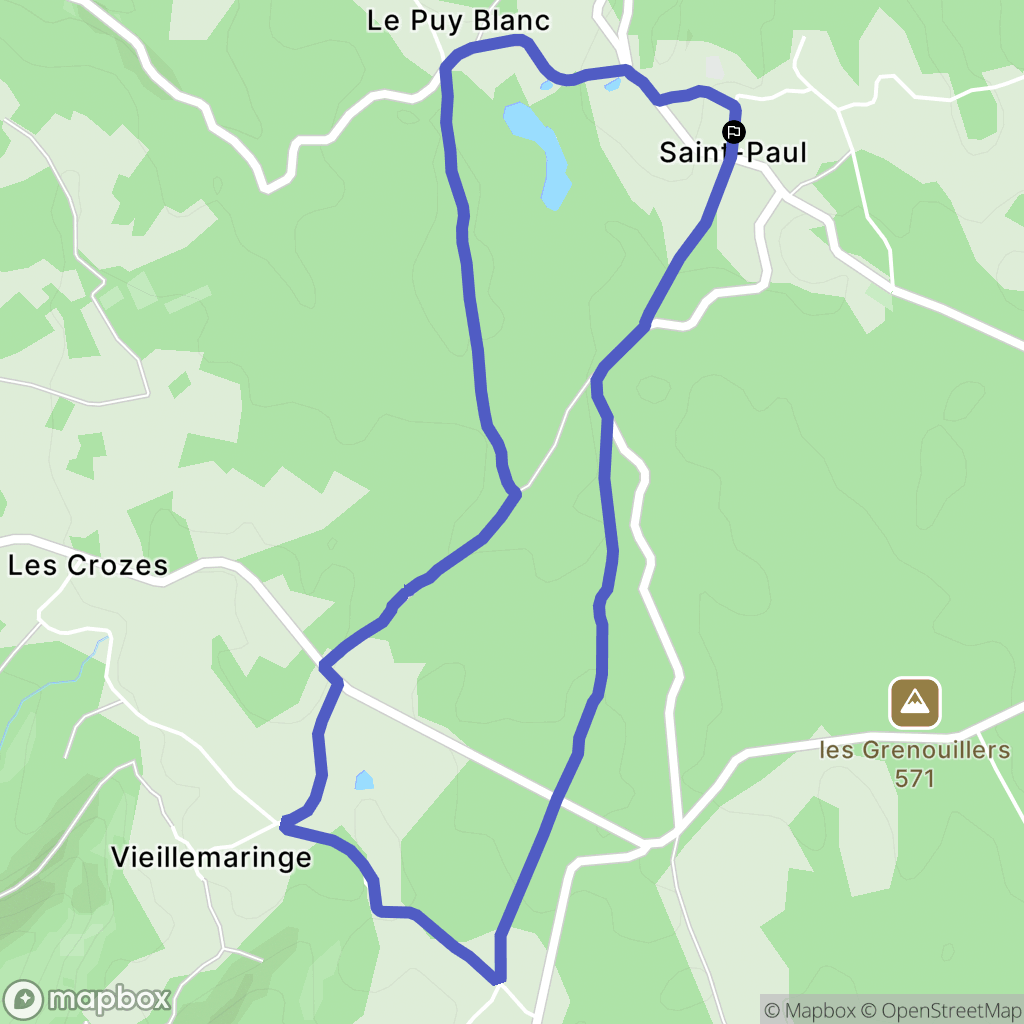 Saint-Paul : carte du parcours de randonnée - France