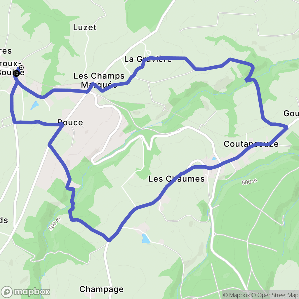Louroux-de-Bouble : carte du parcours de randonnée - France