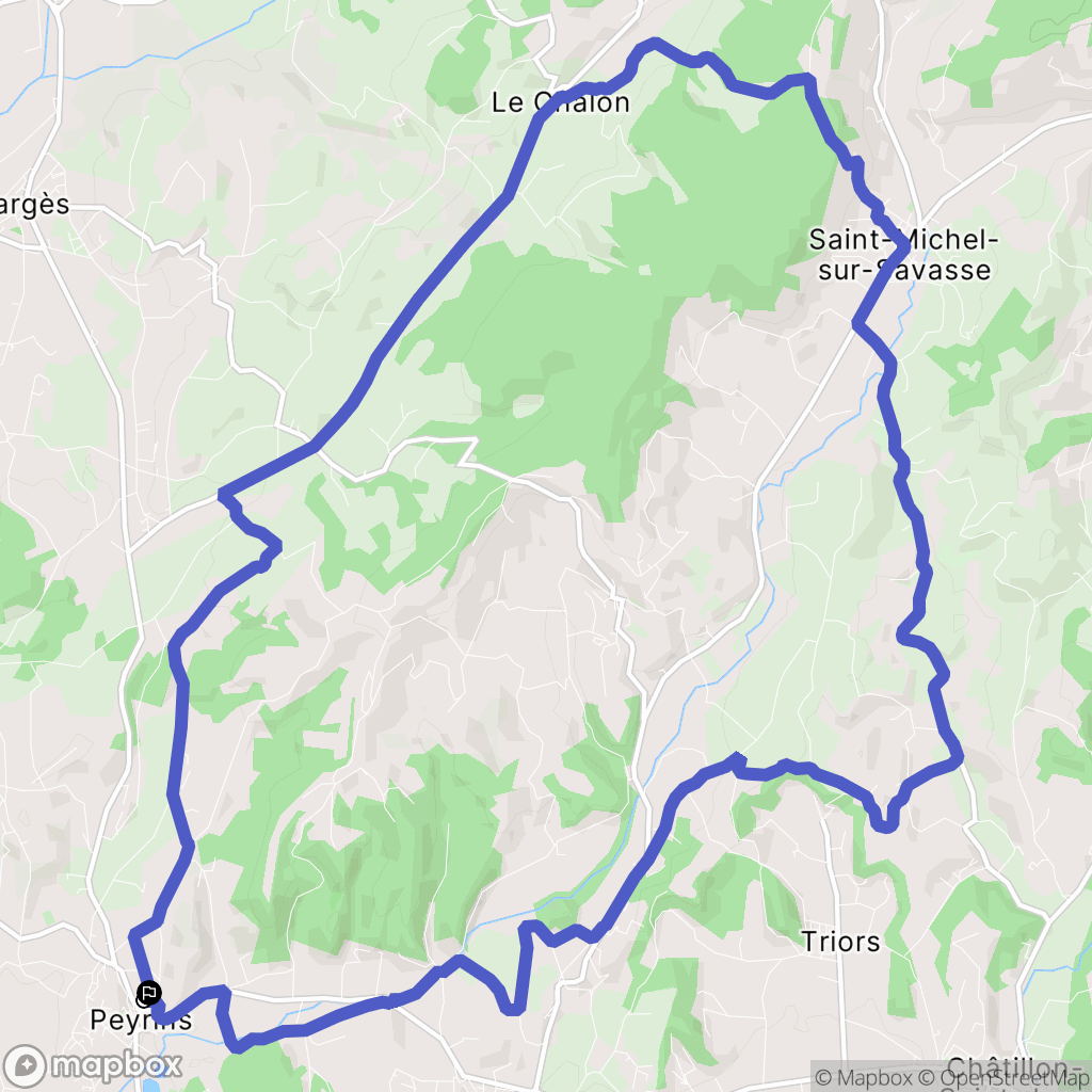 Peyrins : carte du parcours de randonnée - France