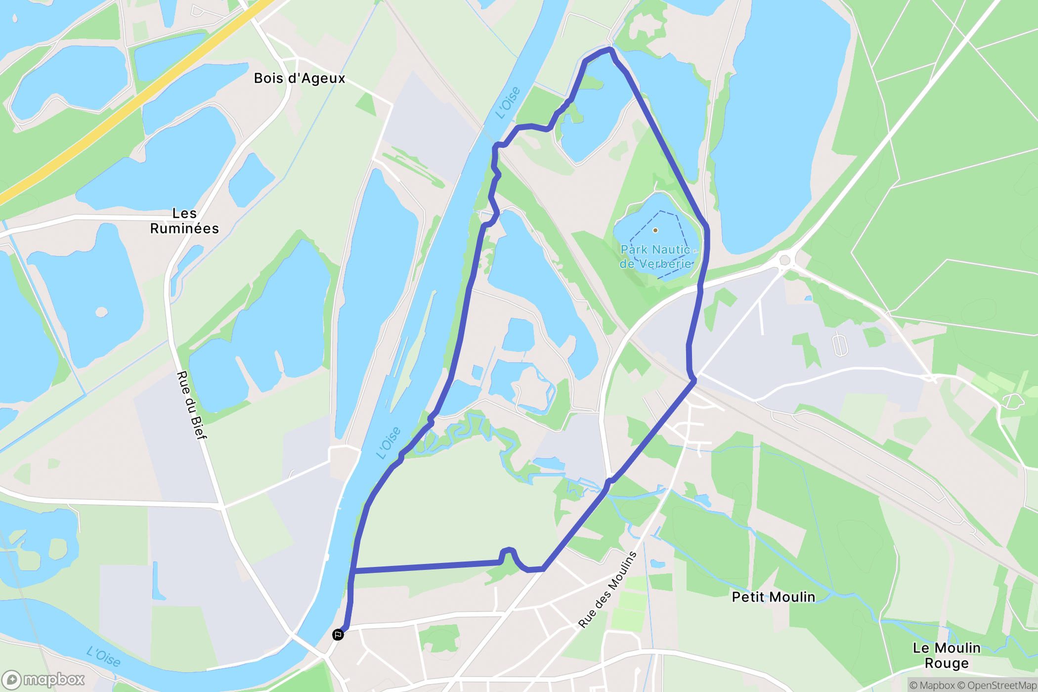 Verberie : carte du parcours de randonnée - France