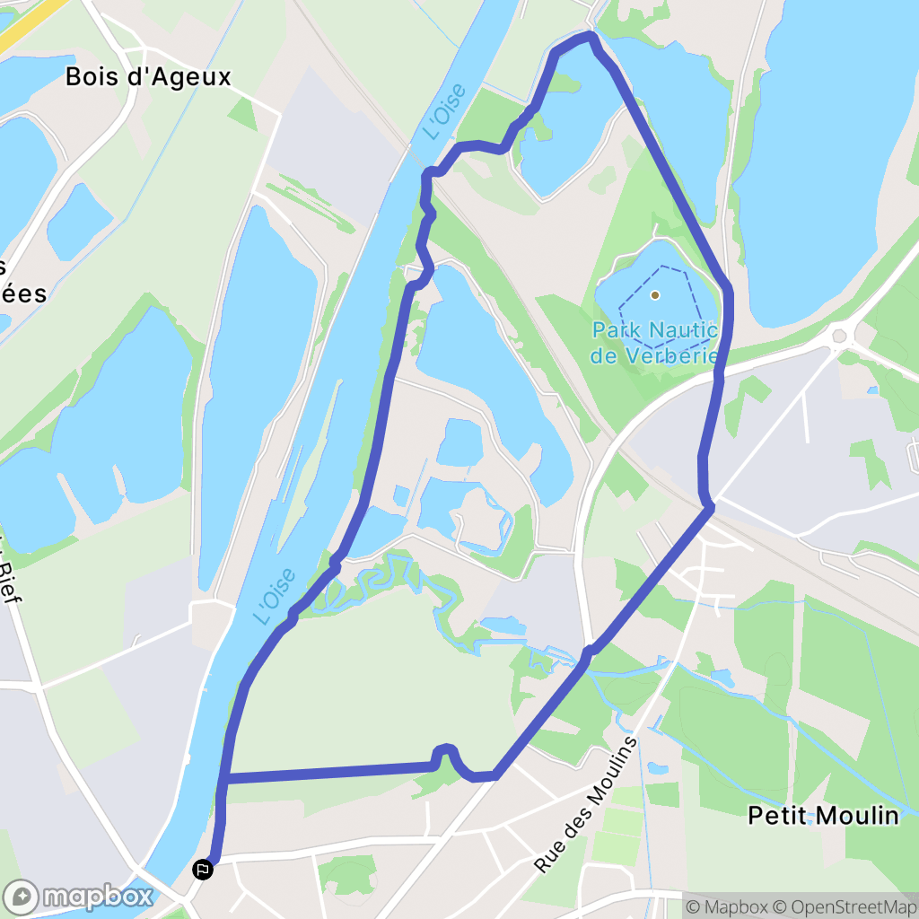 Verberie : carte du parcours de randonnée - France