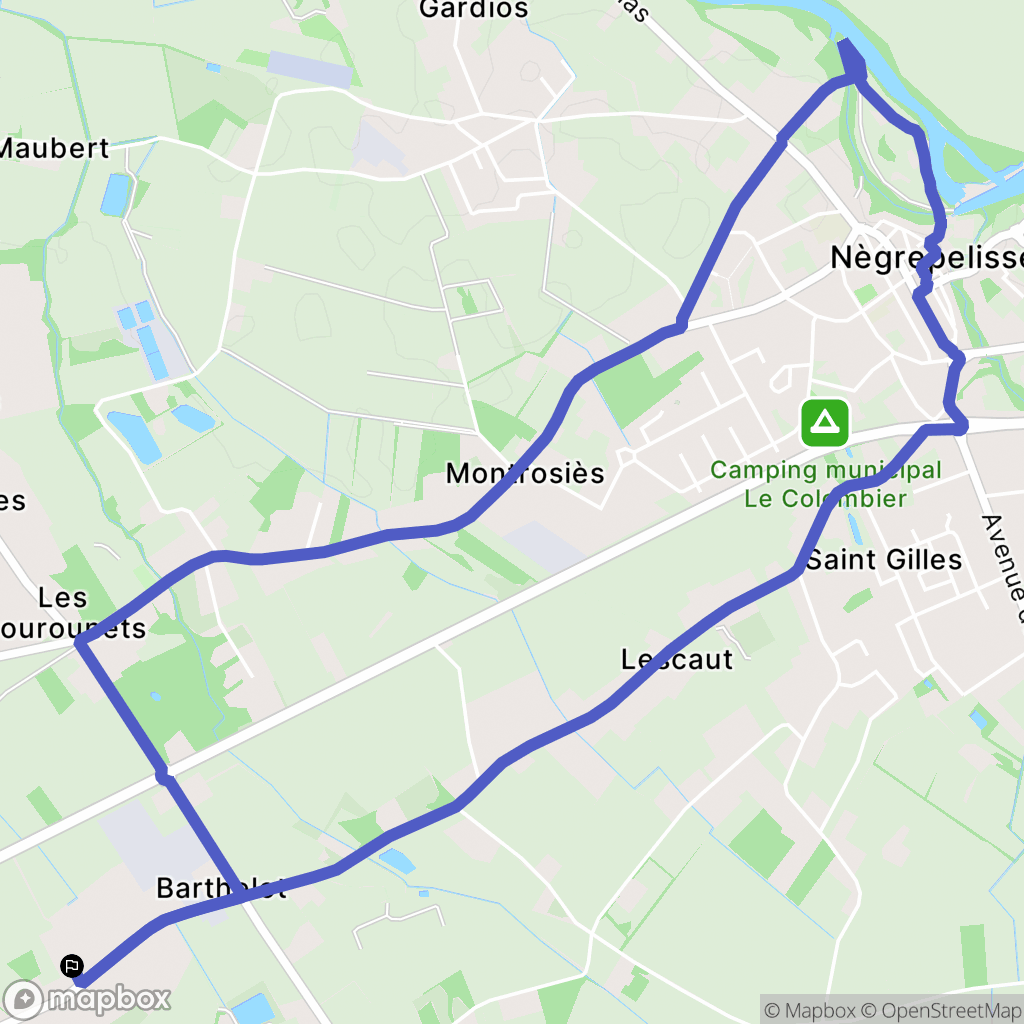 Nègrepelisse : carte du parcours de randonnée - France