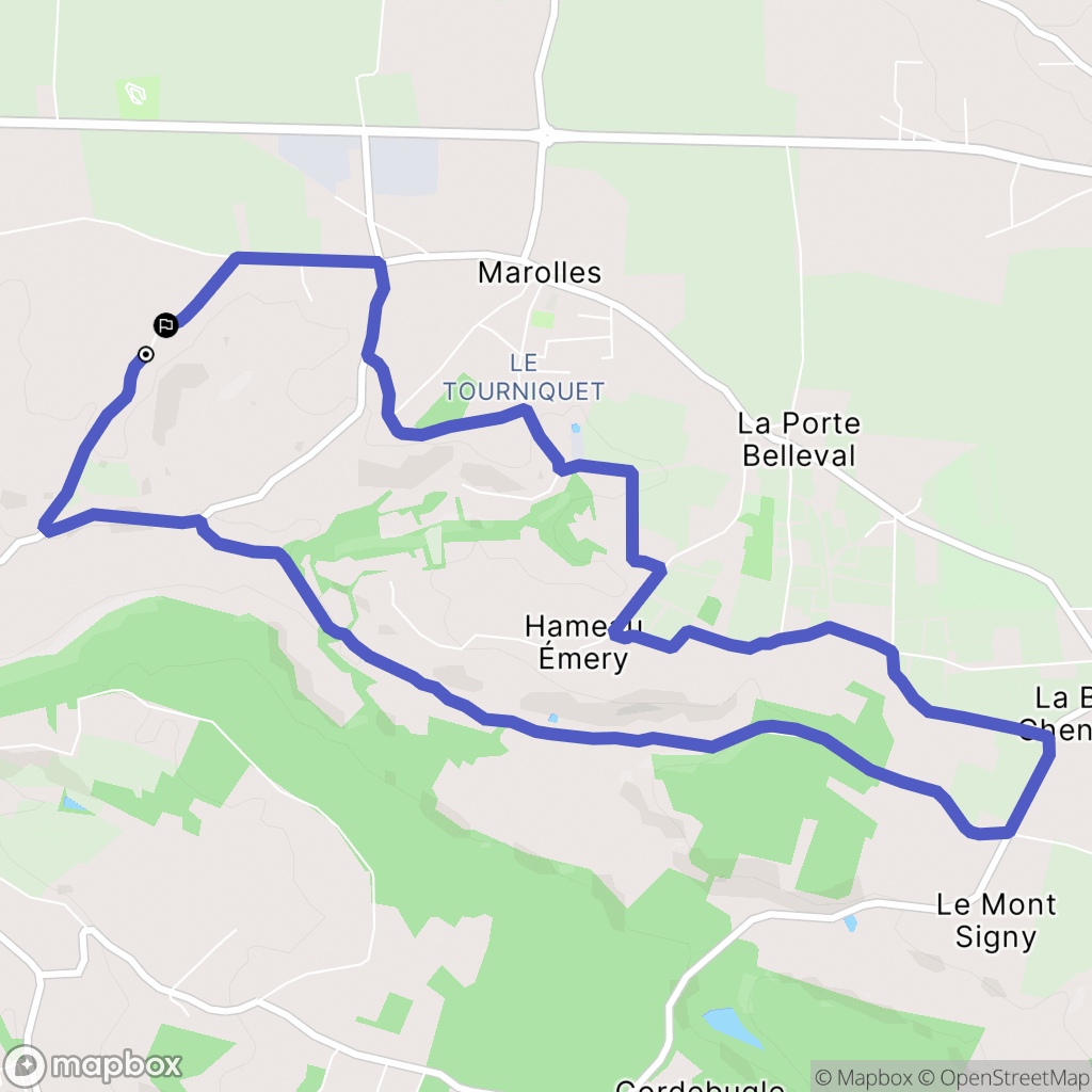 Marolles : carte du parcours de randonnée - France
