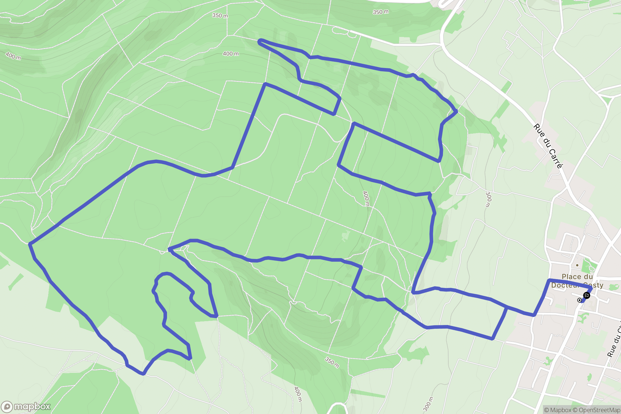 Marsannay-la-Côte : carte du parcours de randonnée - France