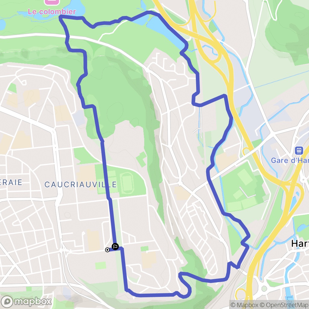 Le Havre : carte du parcours de randonnée - France