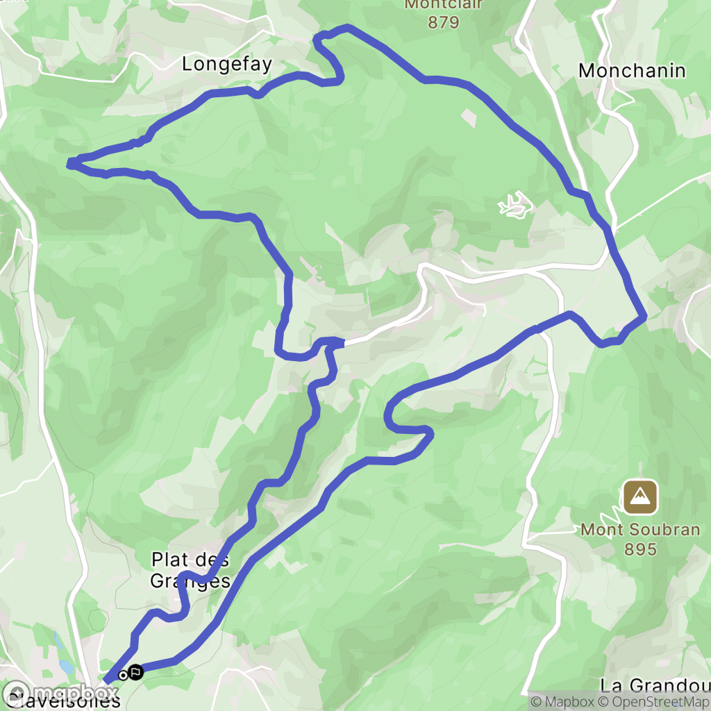 Claveisolles : carte du parcours de randonnée - France