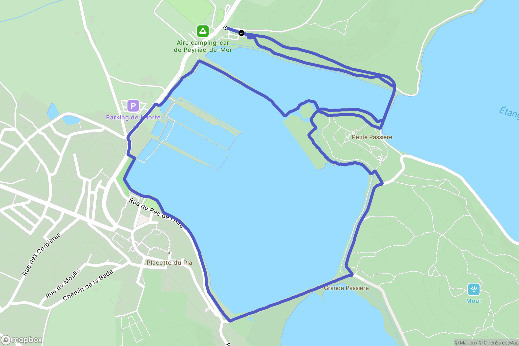Peyriac-de-Mer : carte du parcours de randonnée - France