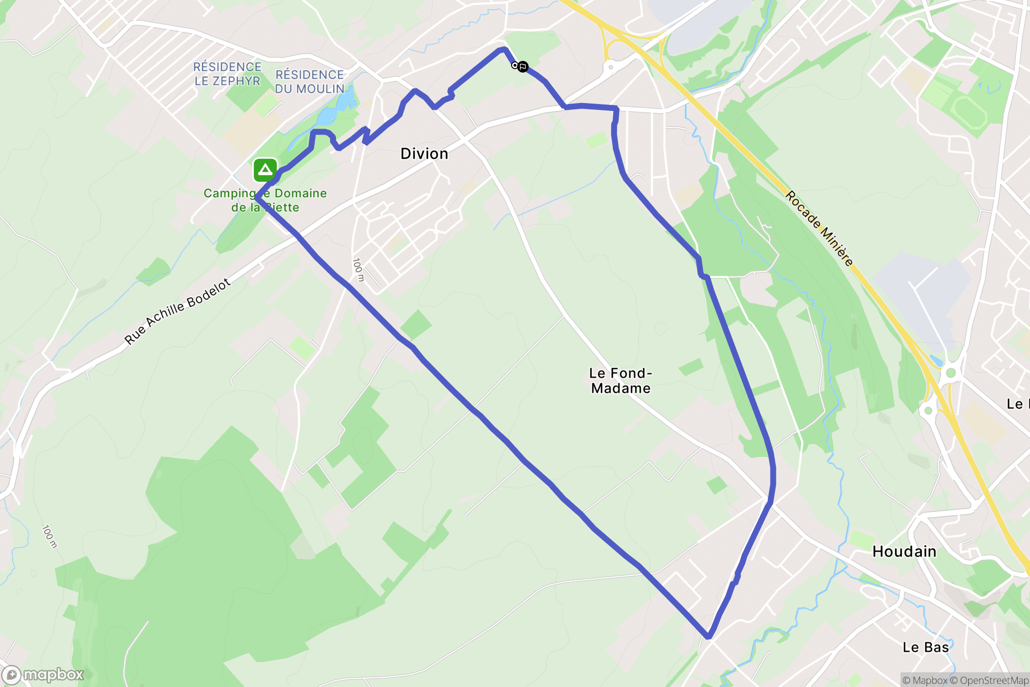 Divion : carte du parcours de randonnée - France