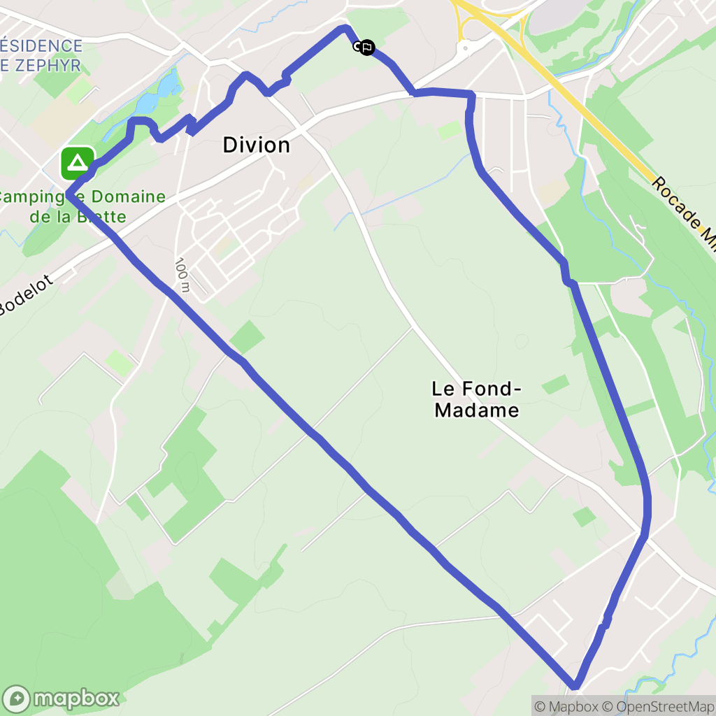 Divion : carte du parcours de randonnée - France