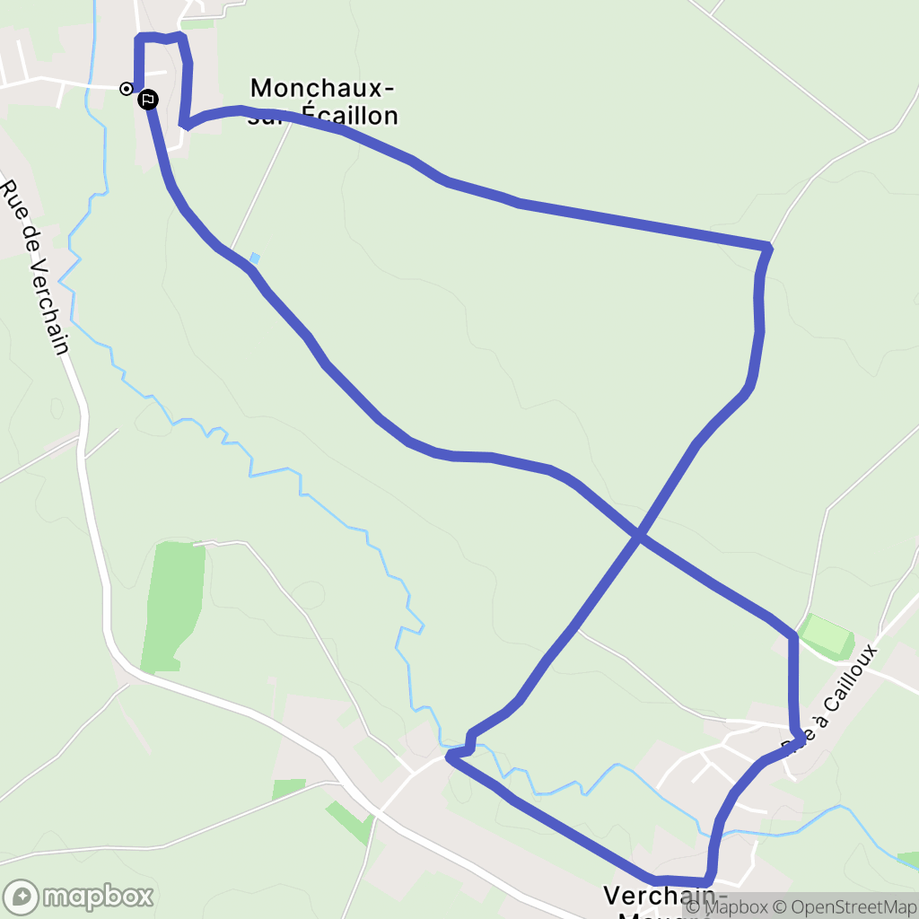 Monchaux-sur-Écaillon : carte du parcours de randonnée - France