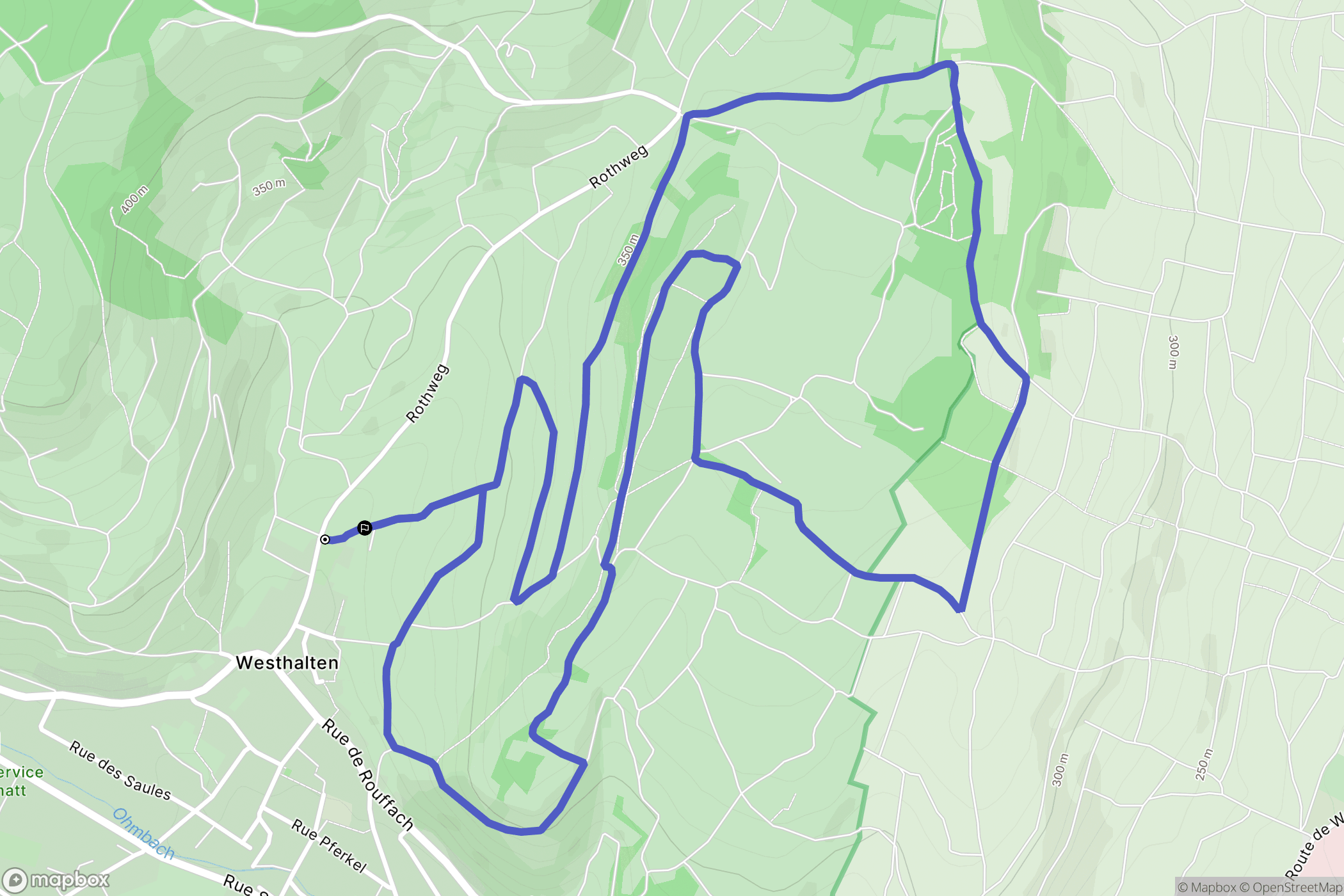 Westhalten : carte du parcours de randonnée - France