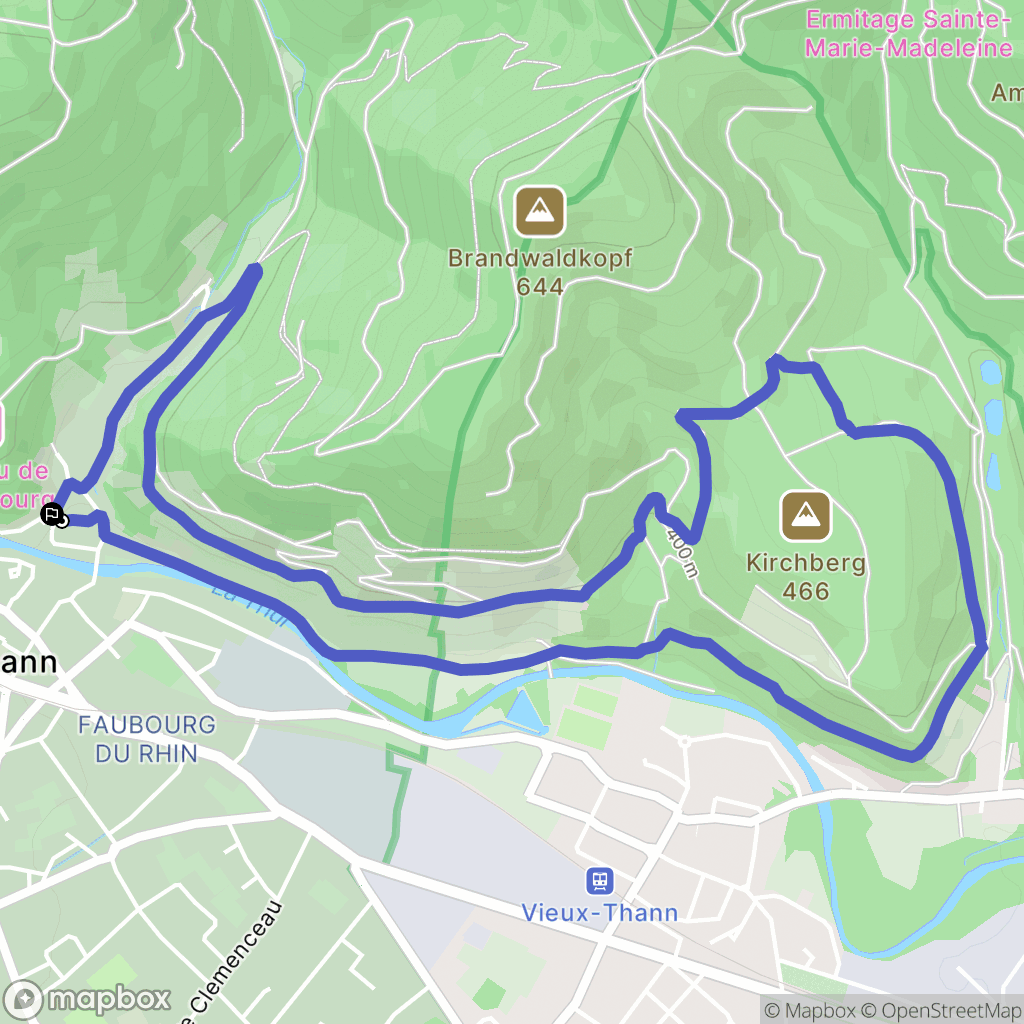 Thann : carte du parcours de randonnée - France