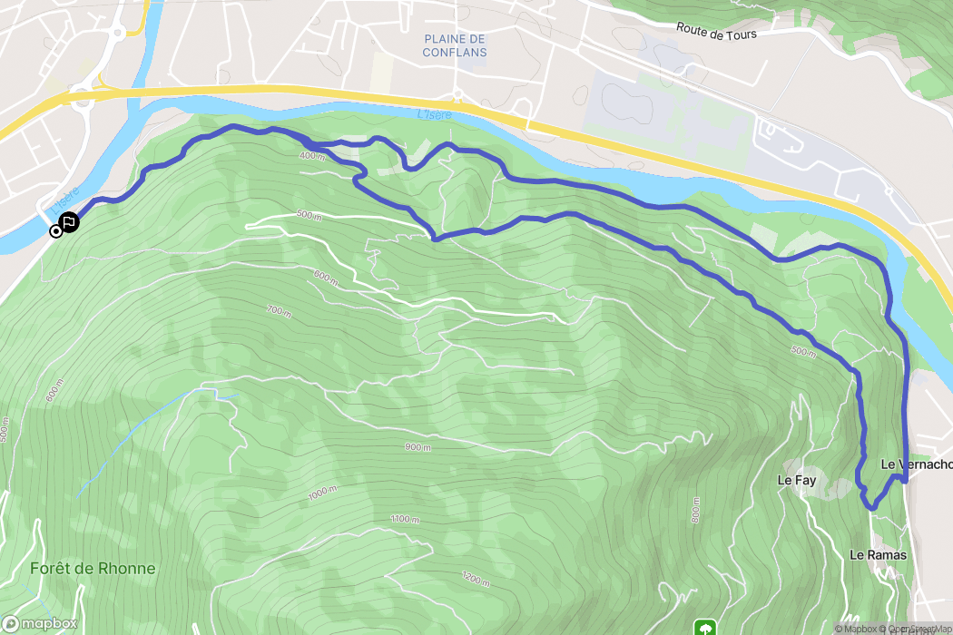 Grignon : carte du parcours de randonnée - France