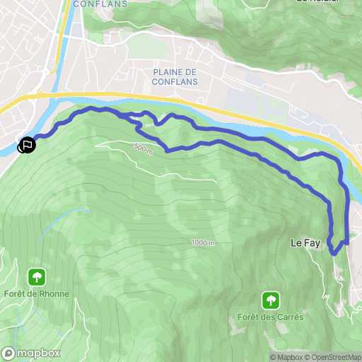 Grignon : carte du parcours de randonnée - France