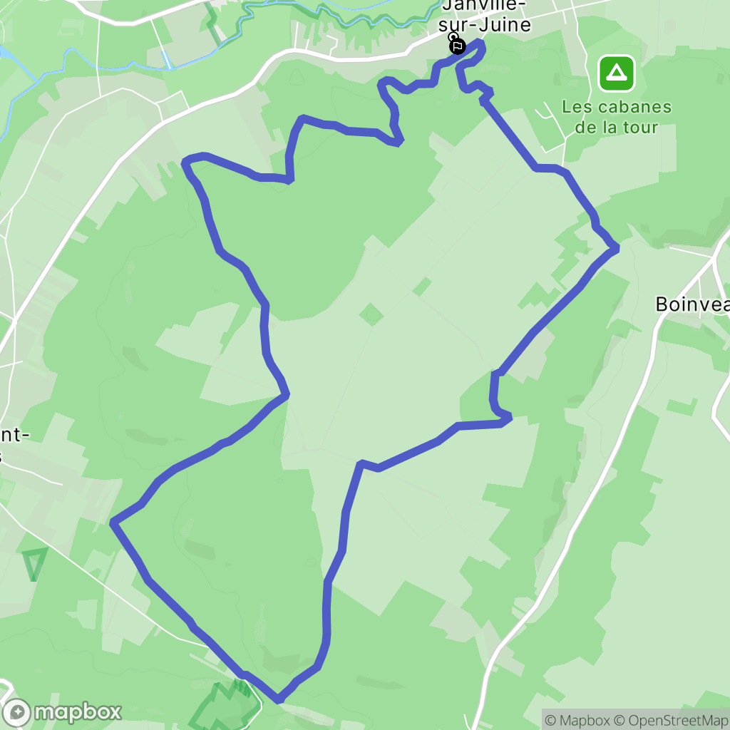 Janville-sur-Juine : carte du parcours de randonnée - France