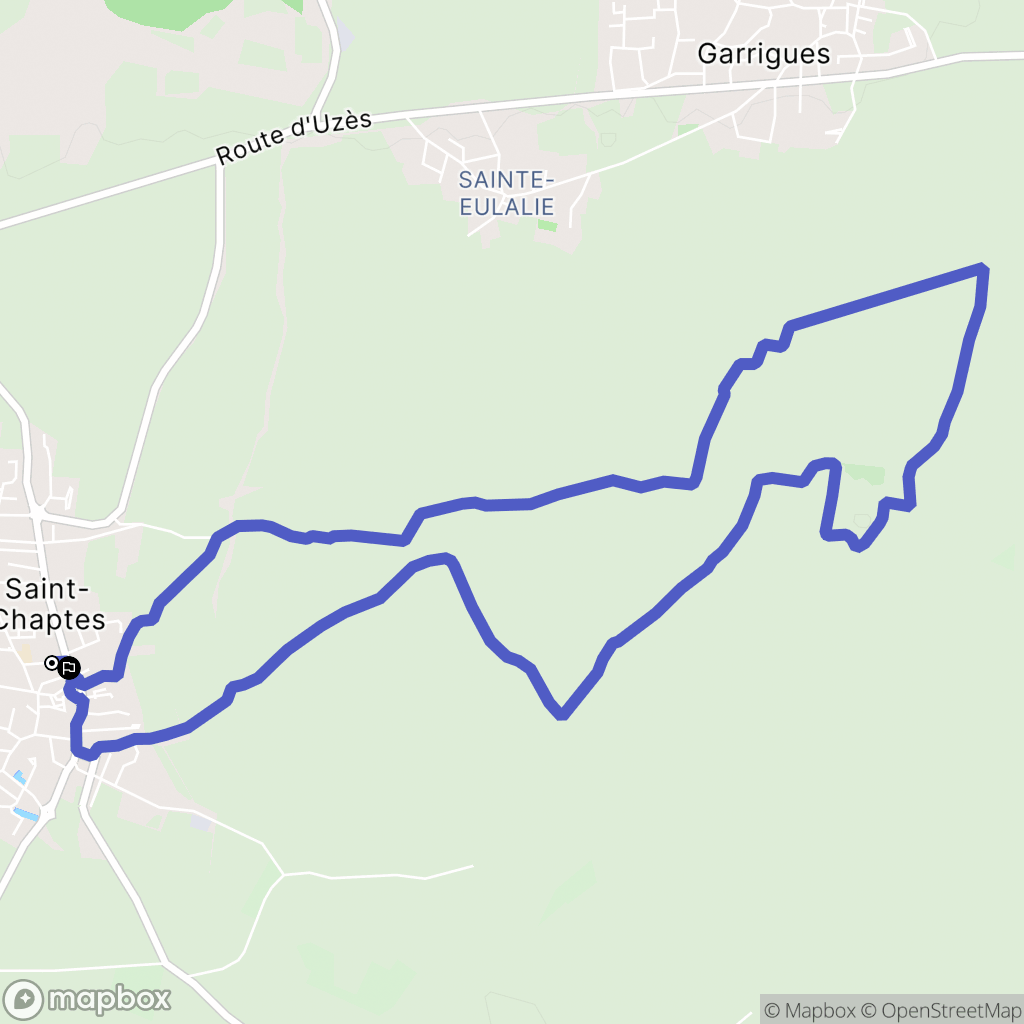 Saint-Chaptes : carte du parcours de randonnée - France