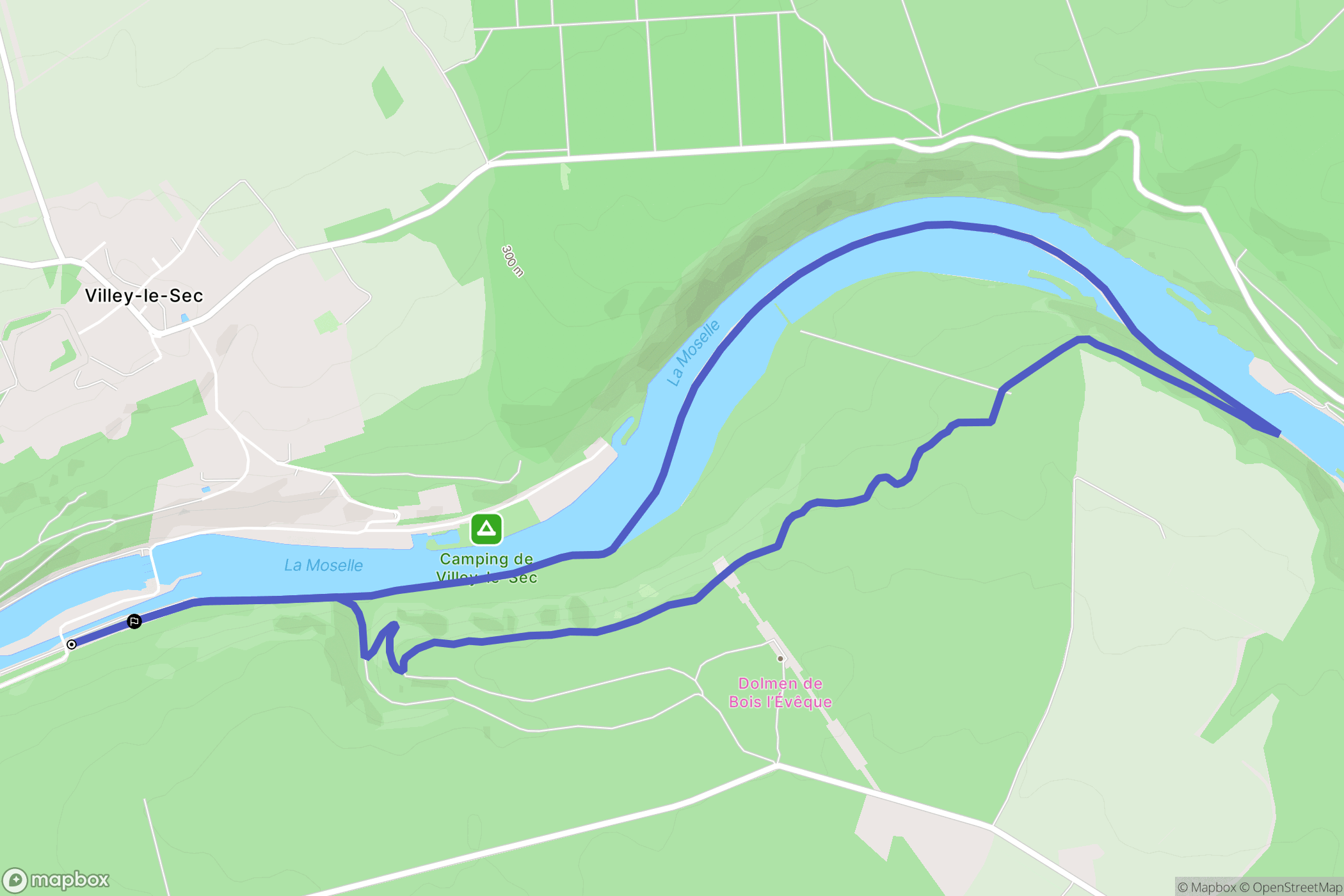 Villey-le-Sec : carte du parcours de randonnée - France