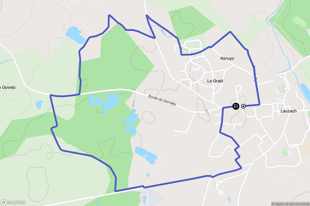 Lauzach : carte du parcours de randonnée - France
