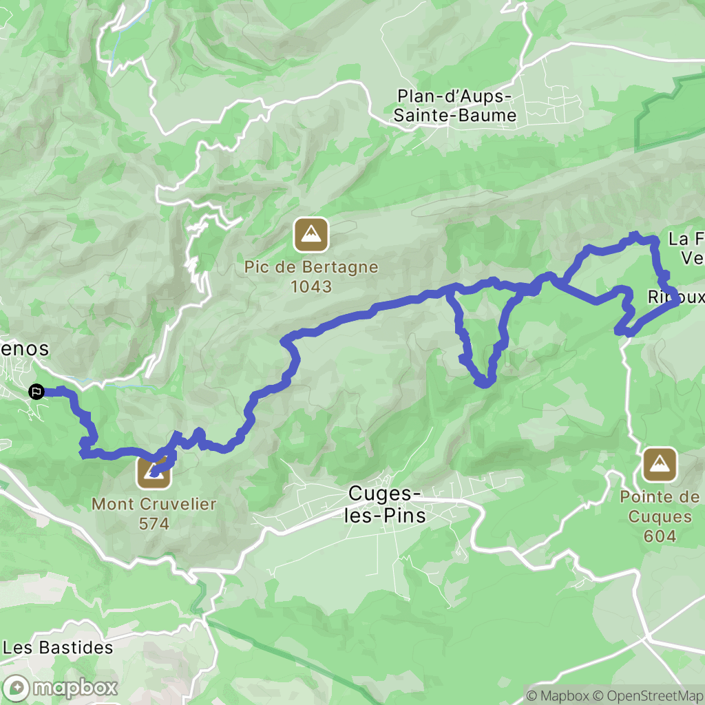 Gémenos : carte du parcours de randonnée - France