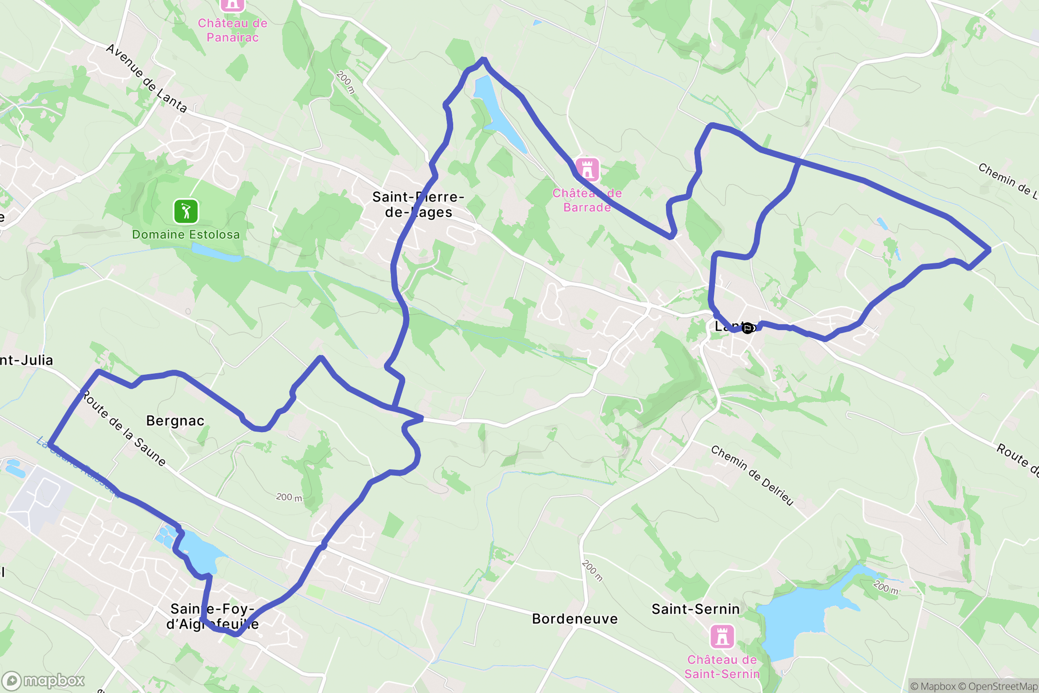 Lanta : carte du parcours de randonnée - France