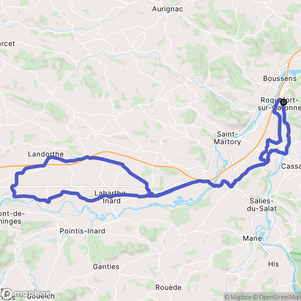 Roquefort-sur-Garonne : carte du parcours de randonnée - France