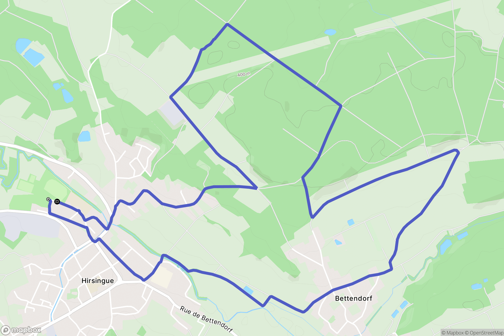 Hirsingue : carte du parcours de randonnée - France