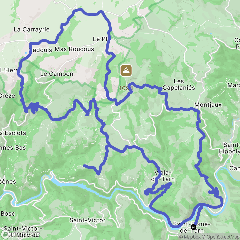 Saint-Rome-de-Tarn : carte du parcours de randonnée - France