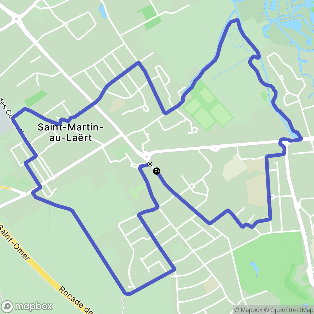 Saint-Martin-lez-Tatinghem : carte du parcours de randonnée - France