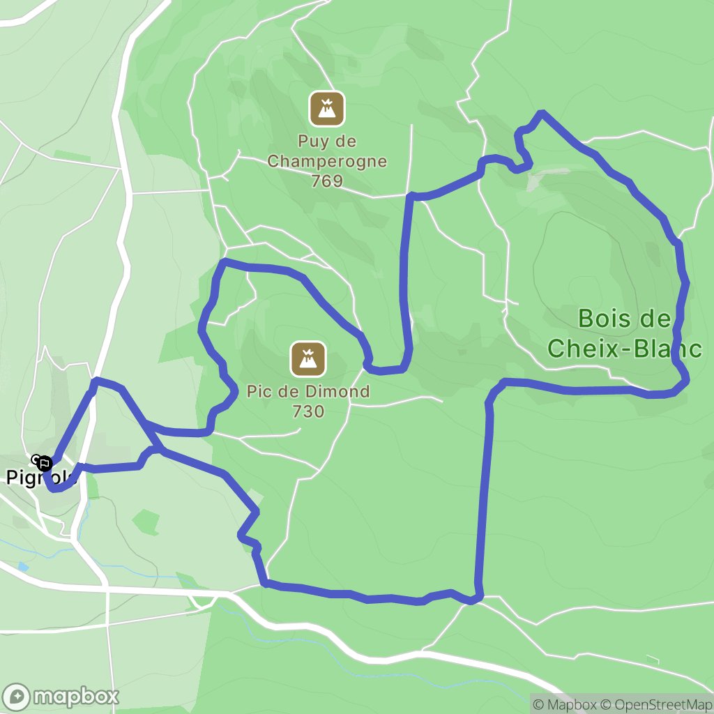 Pignols : carte du parcours de randonnée - France