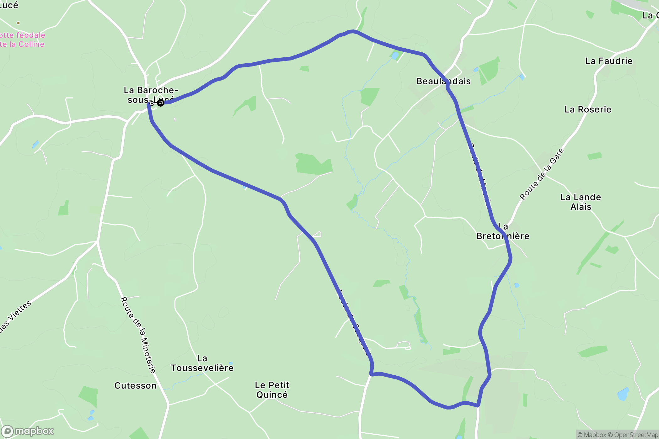Juvigny-Val-d'Andaine : carte du parcours de randonnée - France