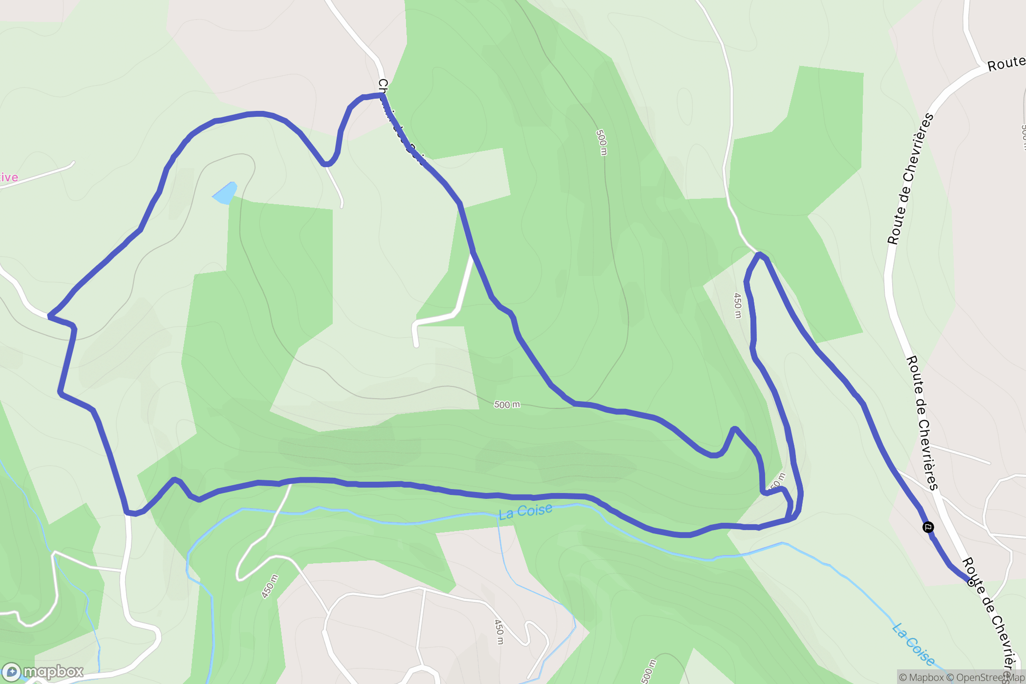 Chazelles-sur-Lyon : carte du parcours de randonnée - France